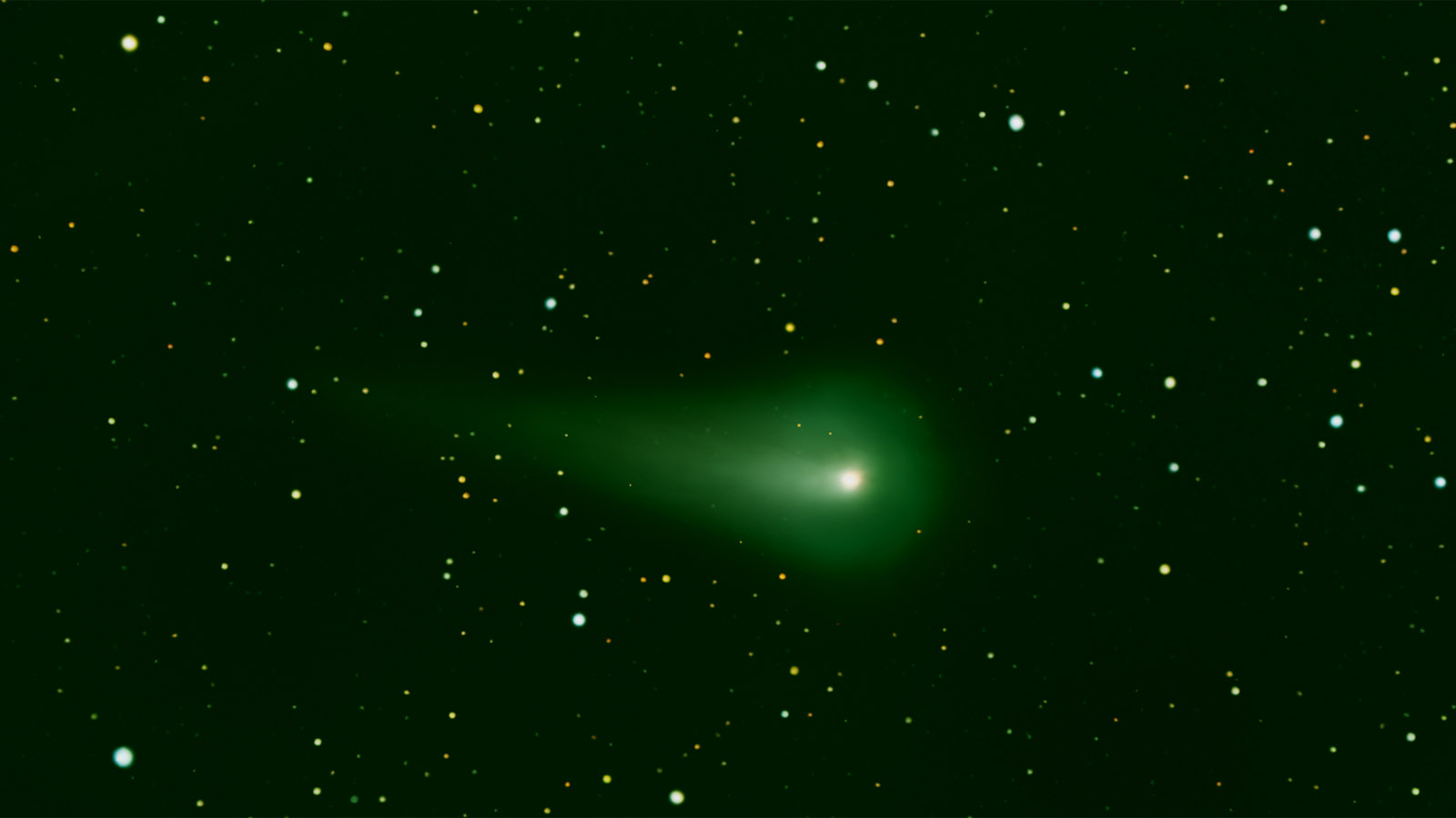Green fireball crossing the night sky over New Mexico